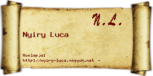 Nyiry Luca névjegykártya